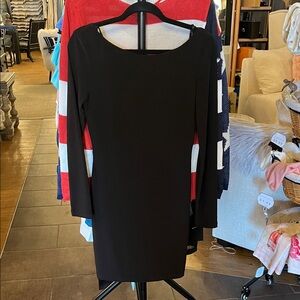 B Darlin Black Long-Sleeve Sheath Dress